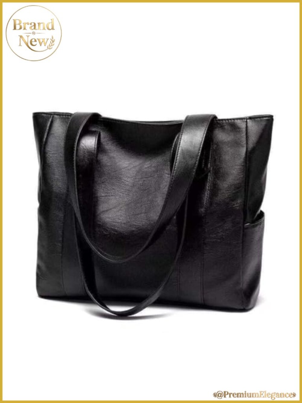 Vintage PU Tote Bag Large Capacity Shoulder Bag Casual Shopping Purse for Women